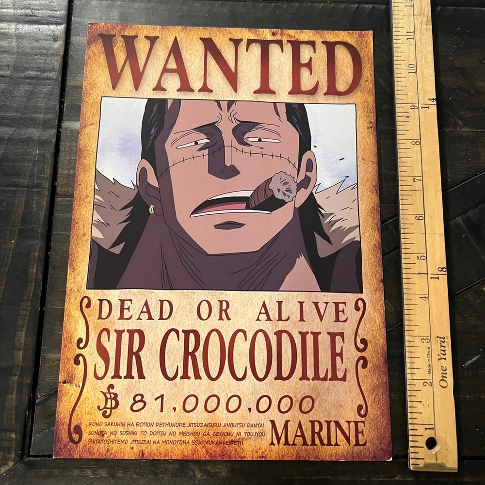 One Piece Sir Crocodile Wanted Poster Anime Wall Art 81 Million Bounty Print